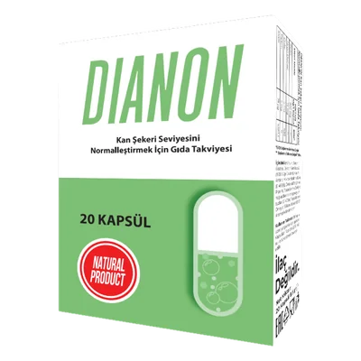 Dianon kapsül, 20 kapsüllük beyaz-yeşil kutu