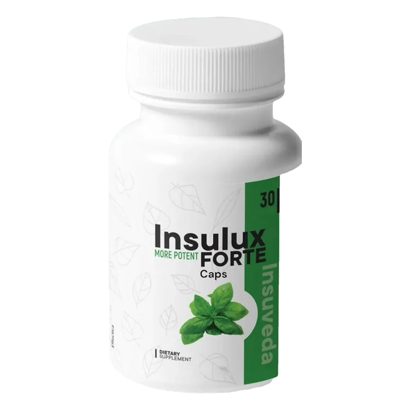 Insulux Forte 30 kapsül, yeşil şeritli beyaz şişe