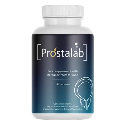 Prostalab 20 kapsül, koyu mavi-turkuaz etiketli şişe