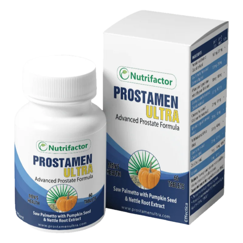 Prostamen Ultra 60 tablet, beyaz şişe ve kutu