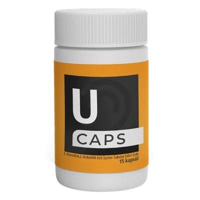 U Caps 15 kapsül, turuncu etiketli şişe